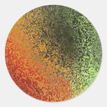 Glass Art with Red Green and Orange Stickers