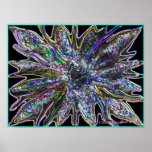 Glass Colored Flower Poster