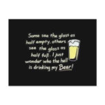 glass half empty post card
