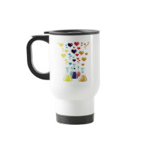 Glass Lab Bottle Colourful Hearts Mugs