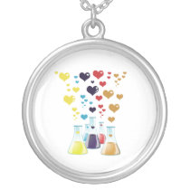 Glass Lab Bottle Colourful Hearts Jewelry