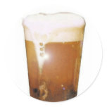 Glass of Beer with Foam Round Stickers
