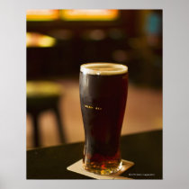 Glass of Irish ale in pub Print