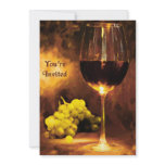 Glass of Wine, Grapes, Candlelight You're Invited