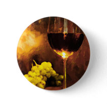 Glass of Wine & Green Grapes in Candlelight