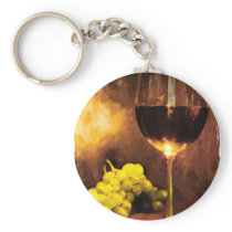 Glass of Wine & Green Grapes in Candlelight