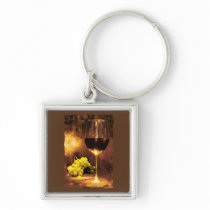 Glass of Wine & Green Grapes in Candlelight