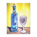 glass of wine postcard