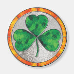 Glass Shamrock Fridge Magnet