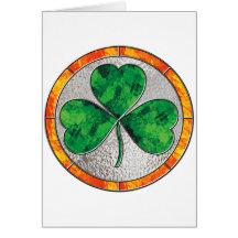 Glass Shamrock Greeting Card