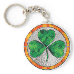 Glass Shamrock keychains