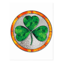 Glass Shamrock Post Cards
