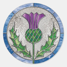 Glass Thistle Round Sticker