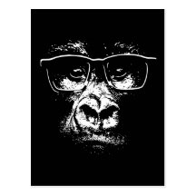 Glasses Gorilla Postcard
