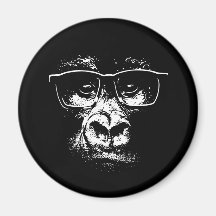 Glasses Gorilla Refrigerator Magnets