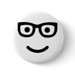 Glasses Smiley geek nerd buttons