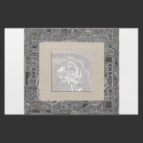 glassFramedchromefloralImage14, FramedCremeChro... stationery