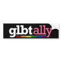GLBT Ally Black Bumper Sticker bumper stickers