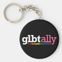 GLBT Ally Black Keychain