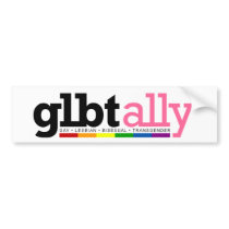 GLBT Ally White Bumper Sticker