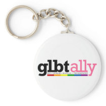 GLBT Ally White Keychain