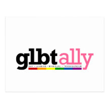 GLBT Ally White Postcard