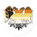 GLBT Bear Pride Double-Headed Eagle Round Sticker