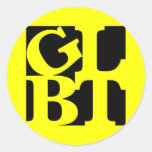 GLBT Black Pop Round Sticker