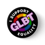 GLBT Equality Black Button