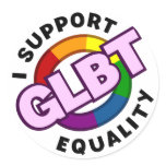 GLBT Equality Round White Sticker