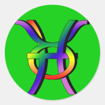 GLBT Pisces & Taurus Round Stickers