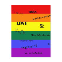GLBT Pride: "Love" in Many Languages Postcards