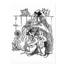 Gleeful Cats Douse Dogs Vintage Louis Wain Post Cards