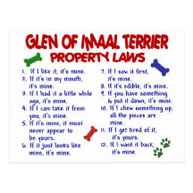 GLEN OF IMAAL TERRIER Property Laws Postcard