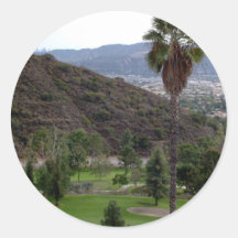 Glendale atop the Verdugo Mountain Range Round Stickers
