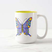 Glitter look butterfly coffee mugs