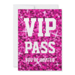 Glitter Pink 'VIP PASS' invitation
