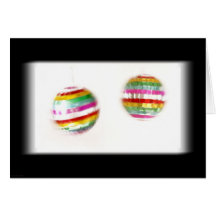 Glitterballs Spinning Black Background Greeting Card