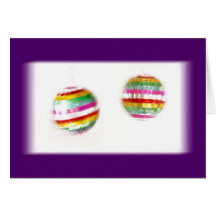 Glitterballs Spinning Purple Background Greeting Cards