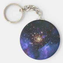 Glittering Star Cluster and Interstellar Gas Cloud Key Chain