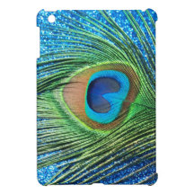 Glittery Blue Peacock Feather Still Life iPad Mini Case