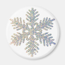 Glittery Snowflake Refrigerator Magnet