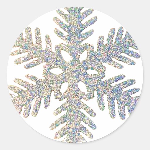 Glittery Snowflake Round Sticker