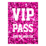 Glitz Pink 'VIP PASS' invitation