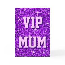 Glitz Purple 'VIP MUM' greetings card
