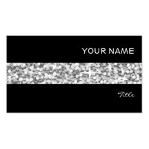 Glitz "Silver" stripe business card black