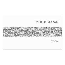Glitz "Silver" stripe business card white