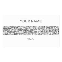 Glitz "Silver" stripe business card white back