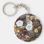 Glitzy Earth Tone Buttons Keychains