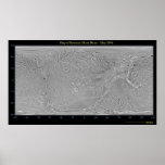 Global map of Saturn's moon Dione Print